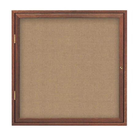 United Visual Products Triple Door Enclosed Radius EZ Tack Board, 72"x48", Header, Black/White UV70155EZ-WHITE-BLACK